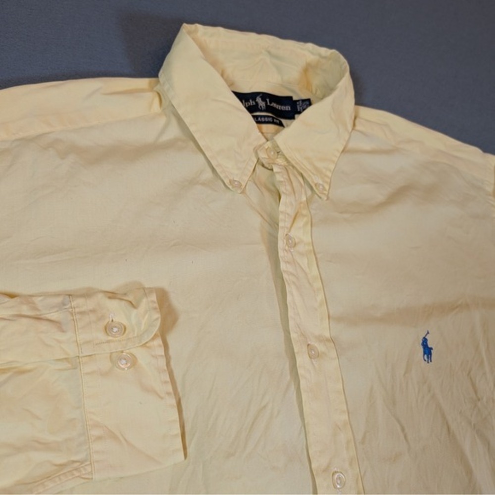 Ralph Lauren Mens Classic Fit Button Down Shirt Long Sleeve Size 16 1/2 36/37